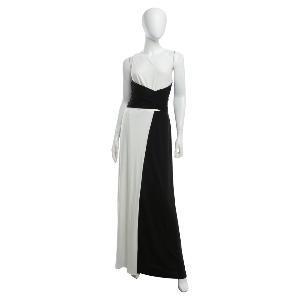 Issa zijden jurk in zwart / wit
