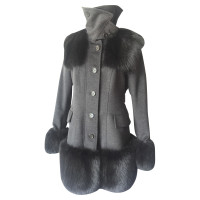 Burberry Manteau avec garniture de fourrure