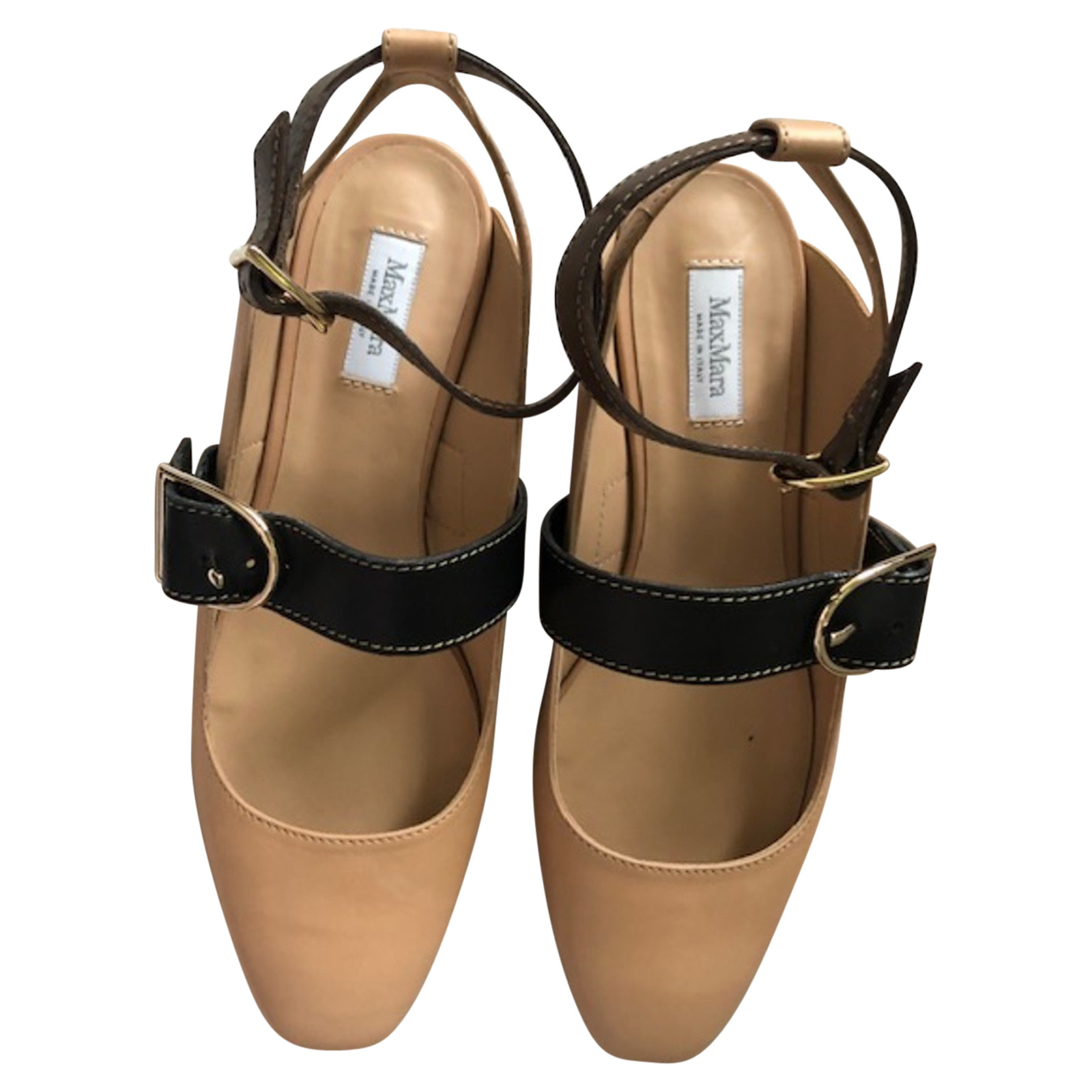 Max Mara Slippers/Ballerinas Leather in Beige - Second Hand Max Mara  Slippers/Ballerinas Leather in Beige buy used for 140€ (3612544)