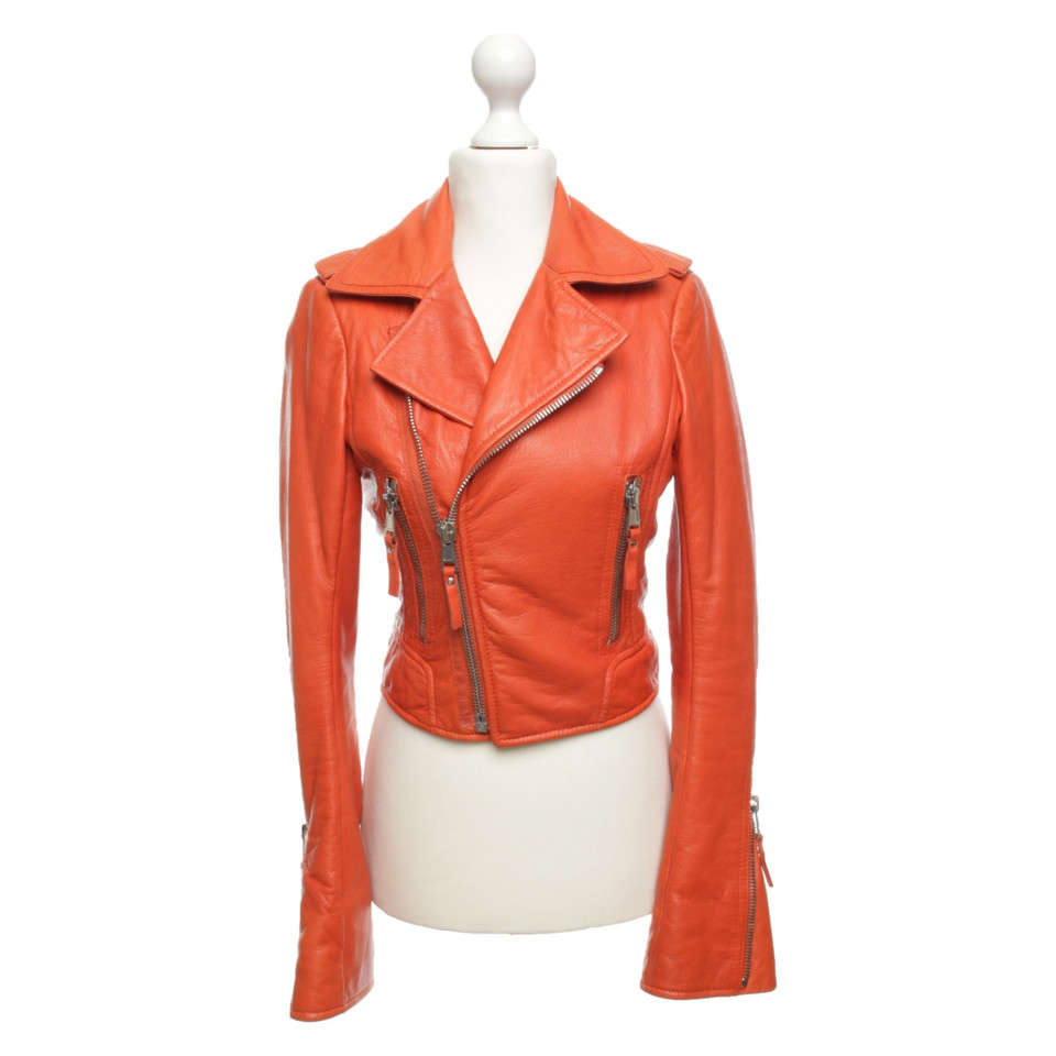 Balenciaga Veste/Manteau en Cuir en Orange