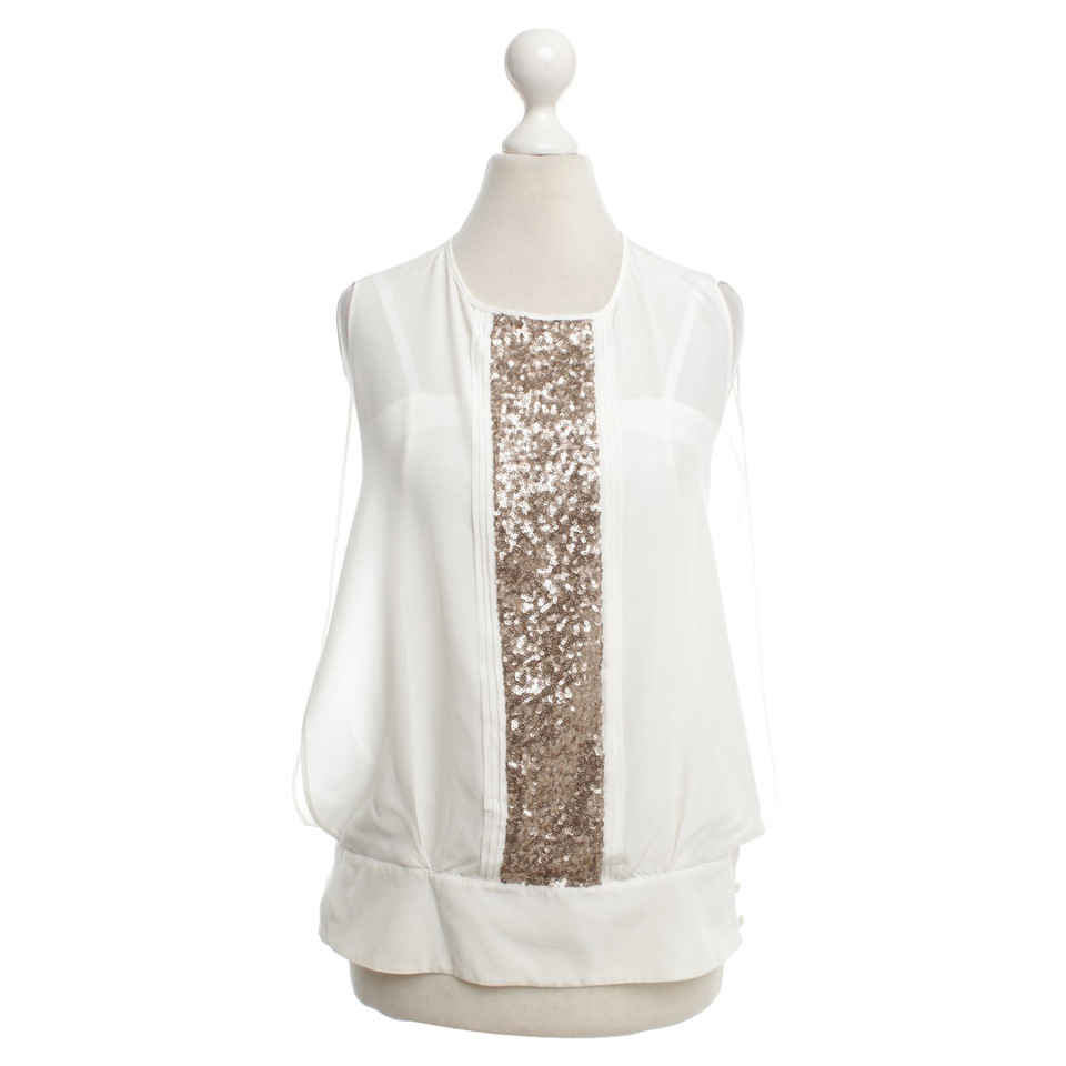 Max & Co Top in ivory color with sequins