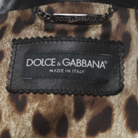 Dolce & Gabbana Lederjacke in Schwarz