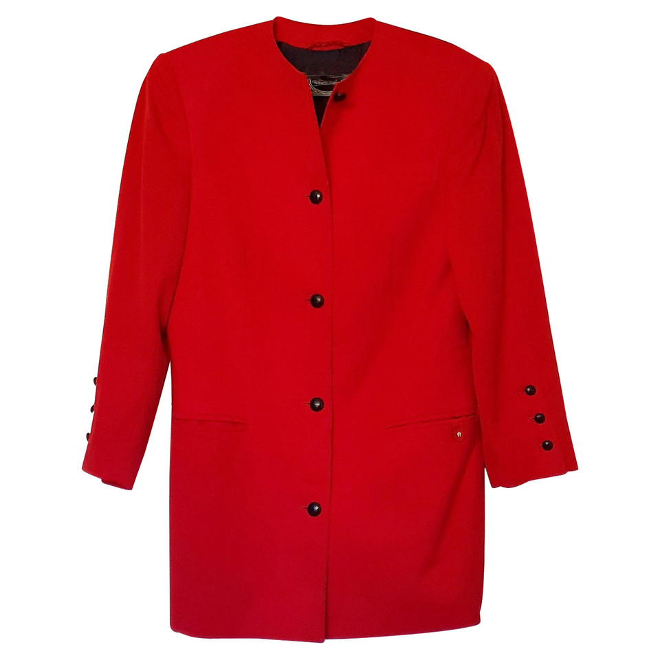 Aigner Jacke/Mantel aus Wolle in Rot