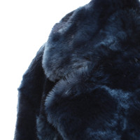 Marc Cain Veste / manteau en fausse fourrure bleu