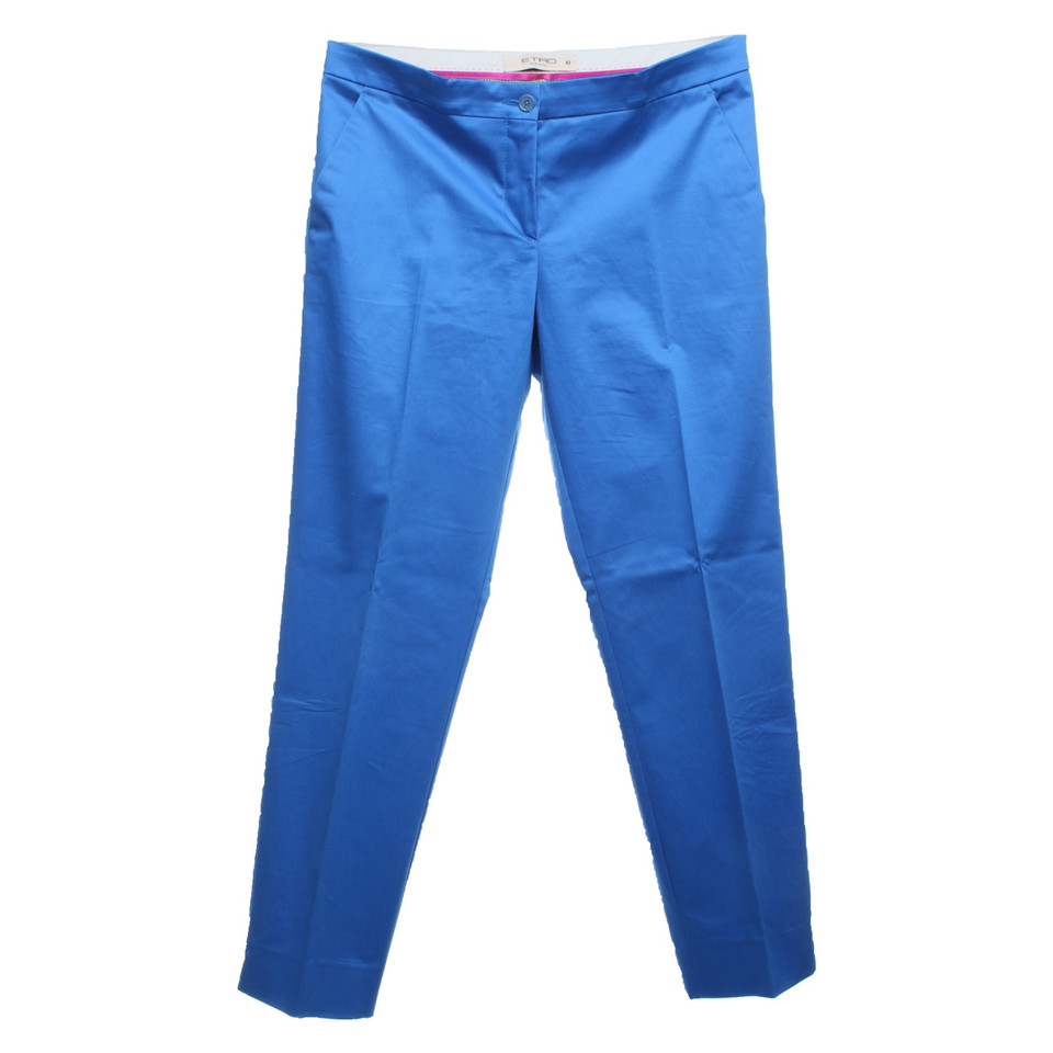 Etro Paire de Pantalon en Coton en Bleu