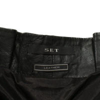 Set Shorts aus Leder in Schwarz