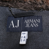 Armani Jeans Veste en cuir imitation en gris foncé
