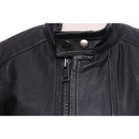 Diesel Jacke/Mantel aus Leder in Schwarz