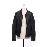 Diesel Jacke/Mantel aus Leder in Schwarz