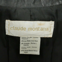 Claude Montana Jas/Mantel Wol in Zwart