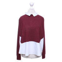French Connection Top in Bordeaux / bianco