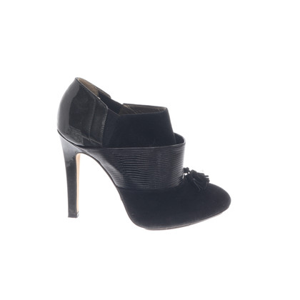 Navyboot Pumps/Peeptoes aus Leder in Schwarz