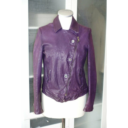 Dolce & Gabbana Jacke/Mantel aus Leder in Violett
