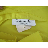 Christian Dior Jurk Zijde in Geel