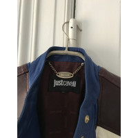 Just Cavalli Jacke/Mantel aus Leder in Blau