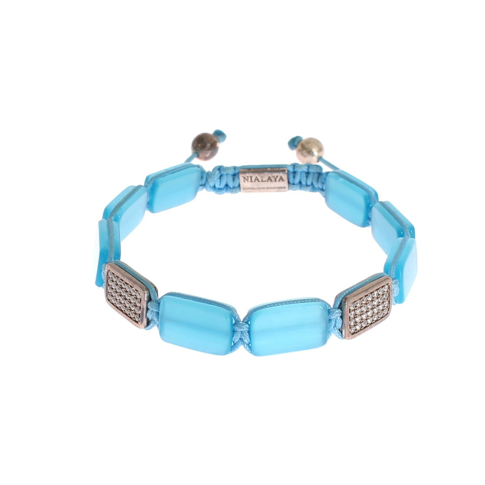 Nialaya Bracelet/Wristband Silver in Blue