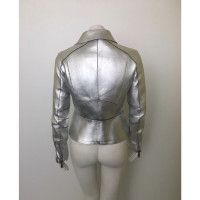 Dsquared2 Jacket/Coat Leather in Silvery