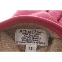 Hermès Handschuhe aus Leder in Fuchsia