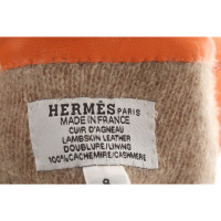 Hermès Handschoenen Leer in Oranje