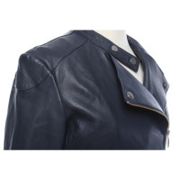 Armani Jeans Giacca/Cappotto in Pelle in Blu