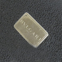Bulgari Täschchen/Portemonnaie aus Leder in Schwarz