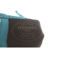 Hermès Handschuhe aus Leder in Türkis