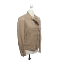 Closed Jacket/Coat Leather in Khaki