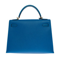 Hermès Kelly Bag 32 en Cuir en Bleu