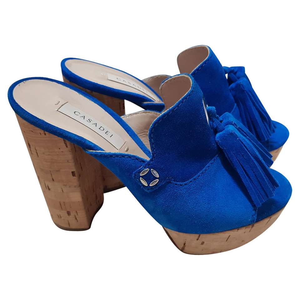 Casadei Sandals Suede in Blue