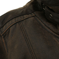 Armani Jeans Leather jacket with fur