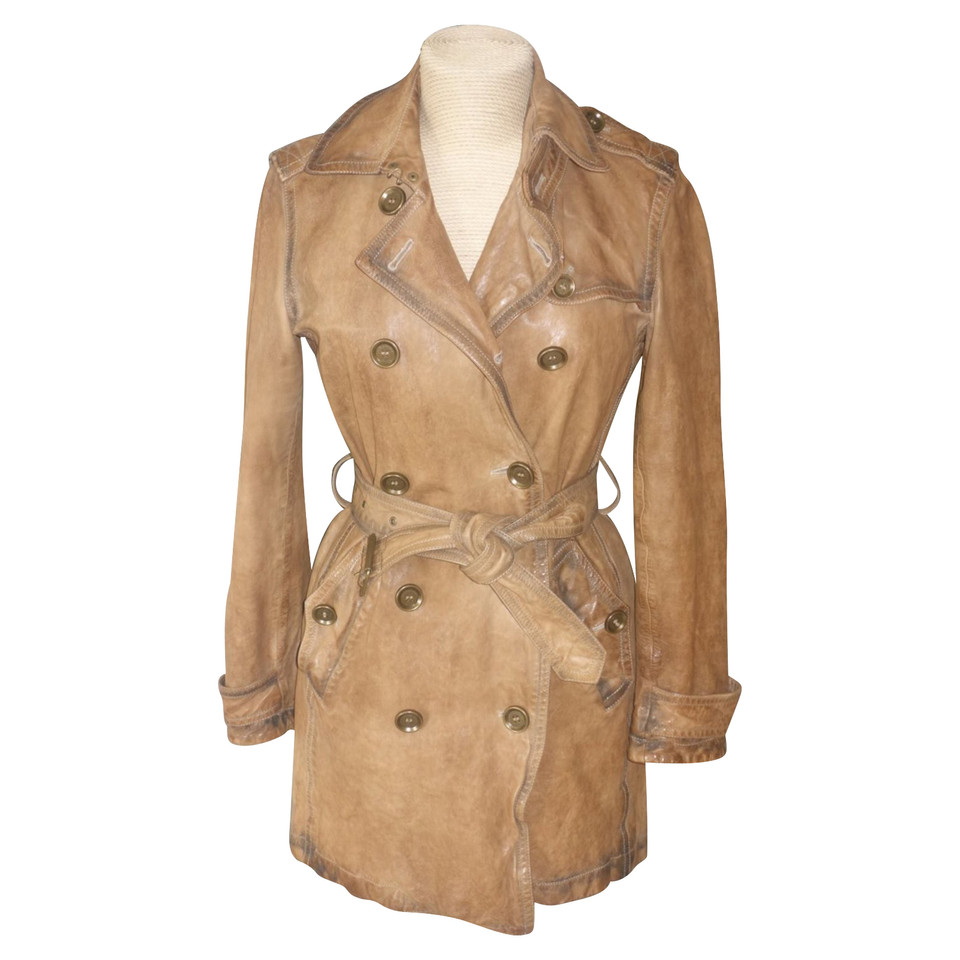 Burberry Leather trench coat - Buy Second hand Burberry Leather trench ...