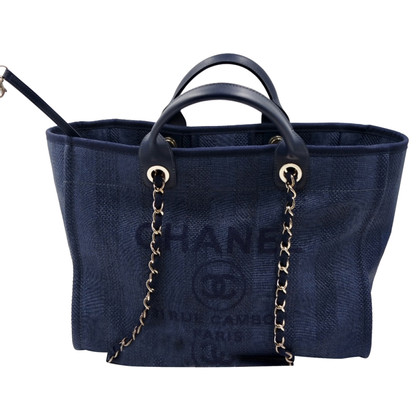 Chanel Deauville Tote Canvas in Blue