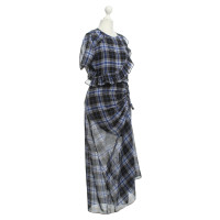 Maje Long dress with check pattern