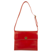 Ferre sac à bandoulière rabat Vintage en cuir rouge