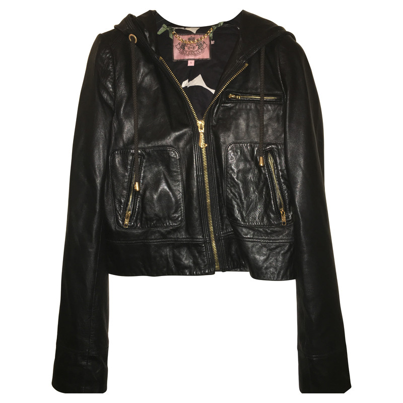 Juicy Couture Hooded leather jacket