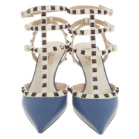 Valentino Garavani Rockstud-pumps in blu / crema