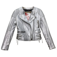 Barbara Bui Leather jacket in silver