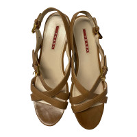 Prada Sandales en Cuir en Marron