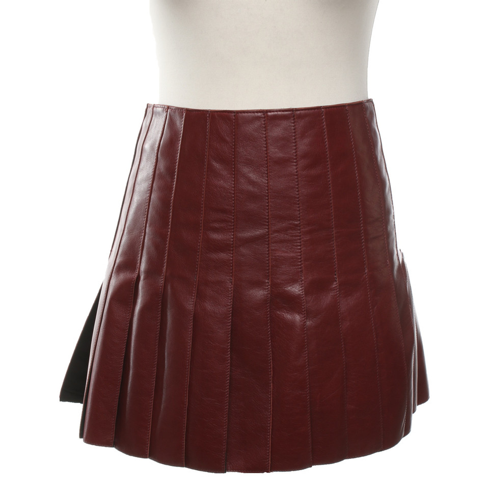 Belstaff Jupe en Cuir en Bordeaux