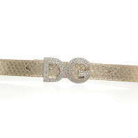 Dolce & Gabbana Cintura in Pelle verniciata in Oro