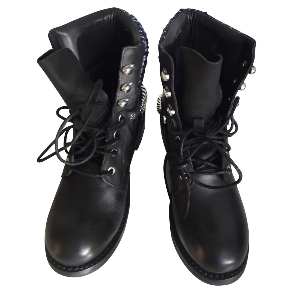 Karl Lagerfeld Lagerfeld - Leather biker boots / NEW