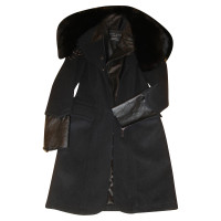 Philipp Plein Manteau de fourrure de renard en cuir de laine 36