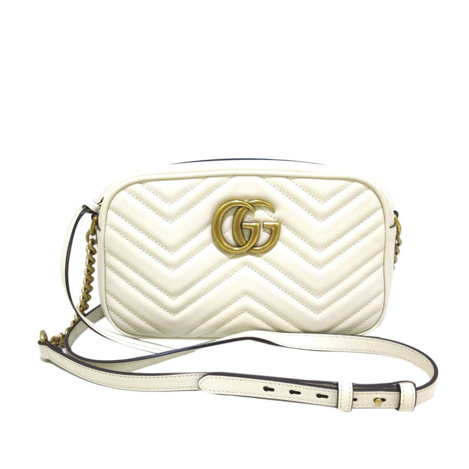 Gucci Marmont Camera Bag Leather in White