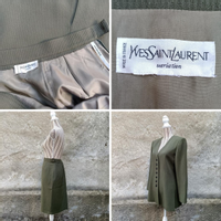 Yves Saint Laurent Anzug aus Wolle in Oliv