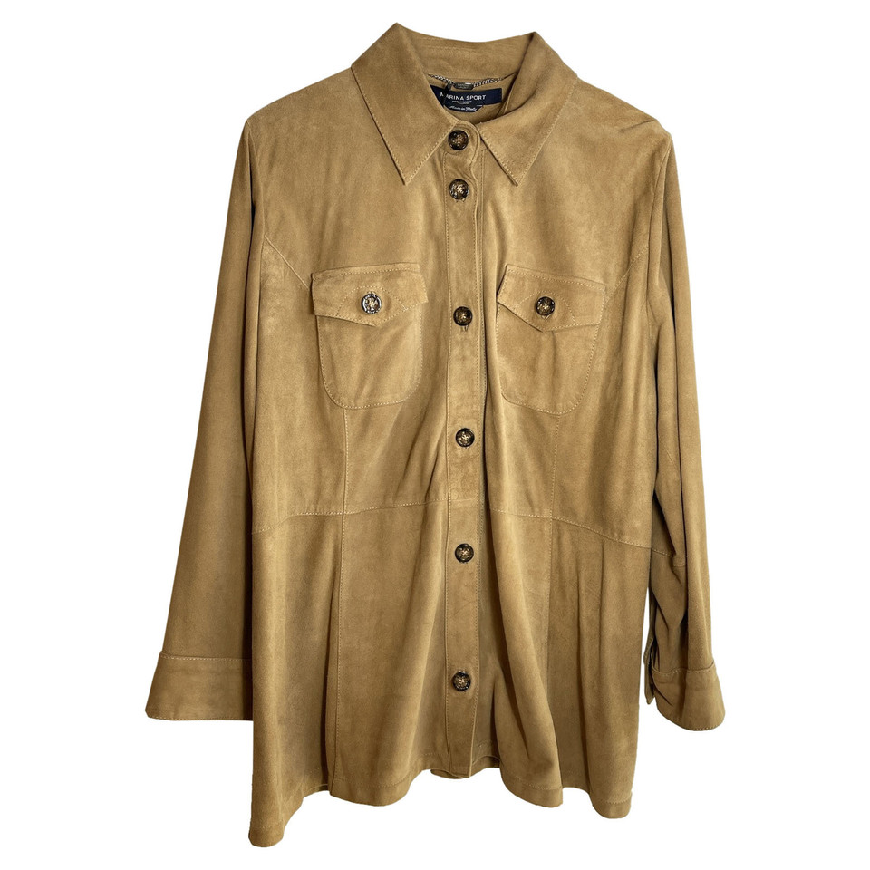 Marina Rinaldi Veste/Manteau en Daim en Ocre