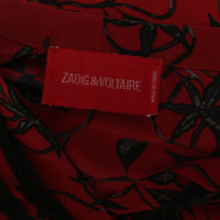 Zadig & Voltaire Seidenbluse in Rot/Schwarz