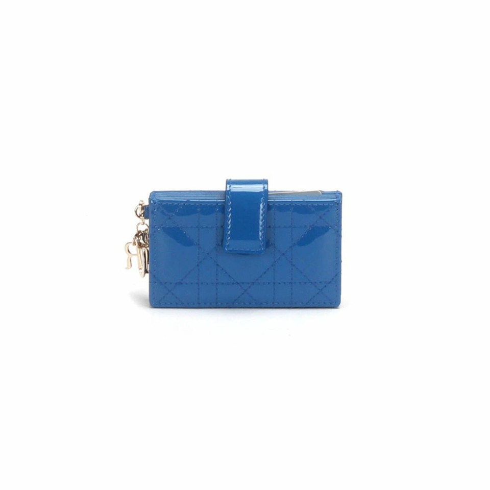 Christian Dior Clutch Lakleer in Blauw