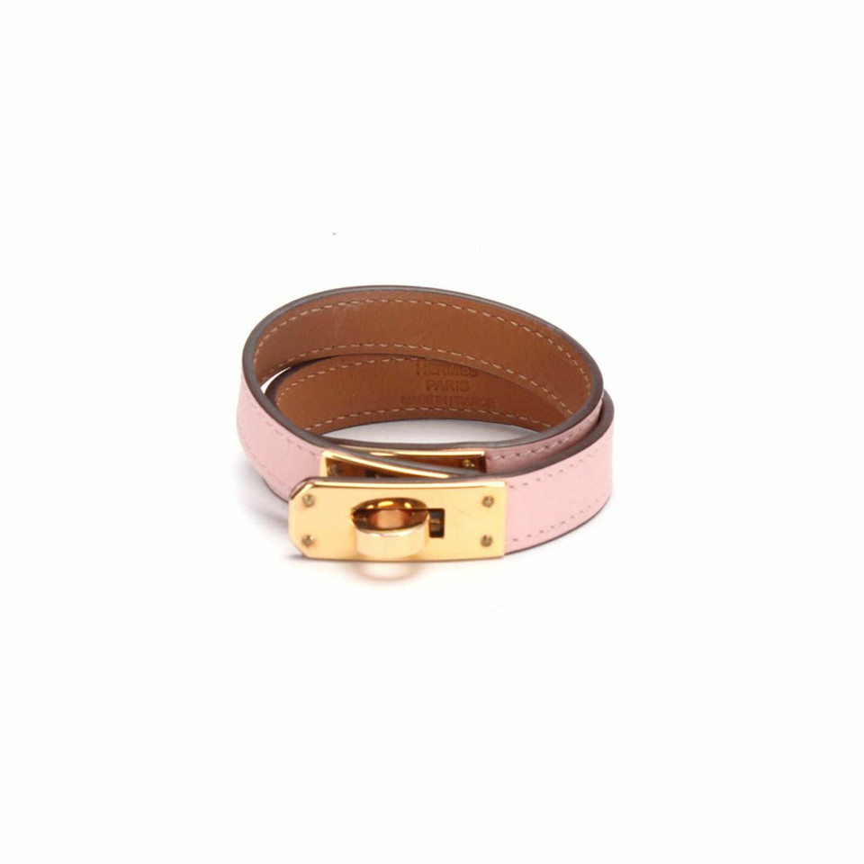 Hermès Armreif/Armband aus Leder in Rosa / Pink