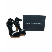 Dolce & Gabbana Sandalen aus Baumwolle in Schwarz