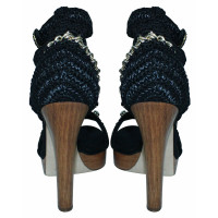 Dolce & Gabbana Sandalen aus Baumwolle in Schwarz